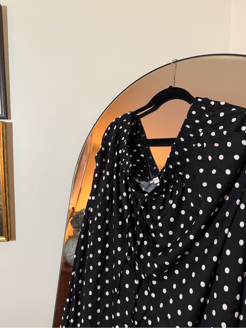 Black Polka Dot full length pants with White Dots